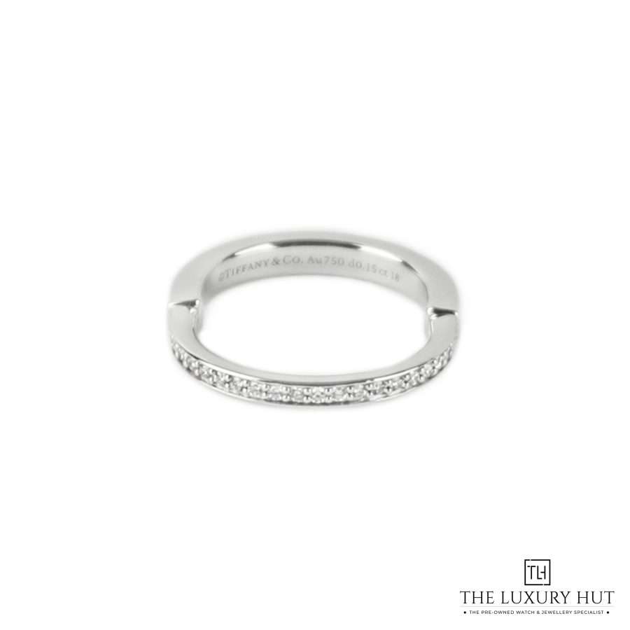 Tiffany White Gold Diamond Lock Ring 51035 a