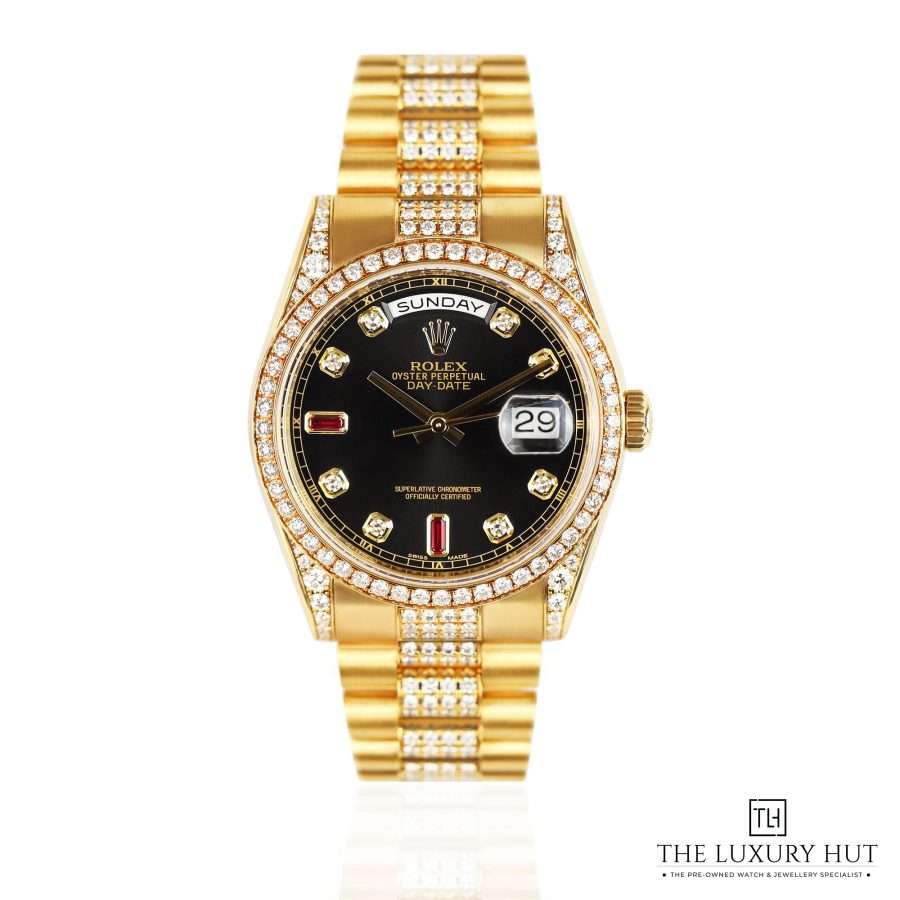 Rolex Day Date 36 Black Diamond Ruby LB402 a