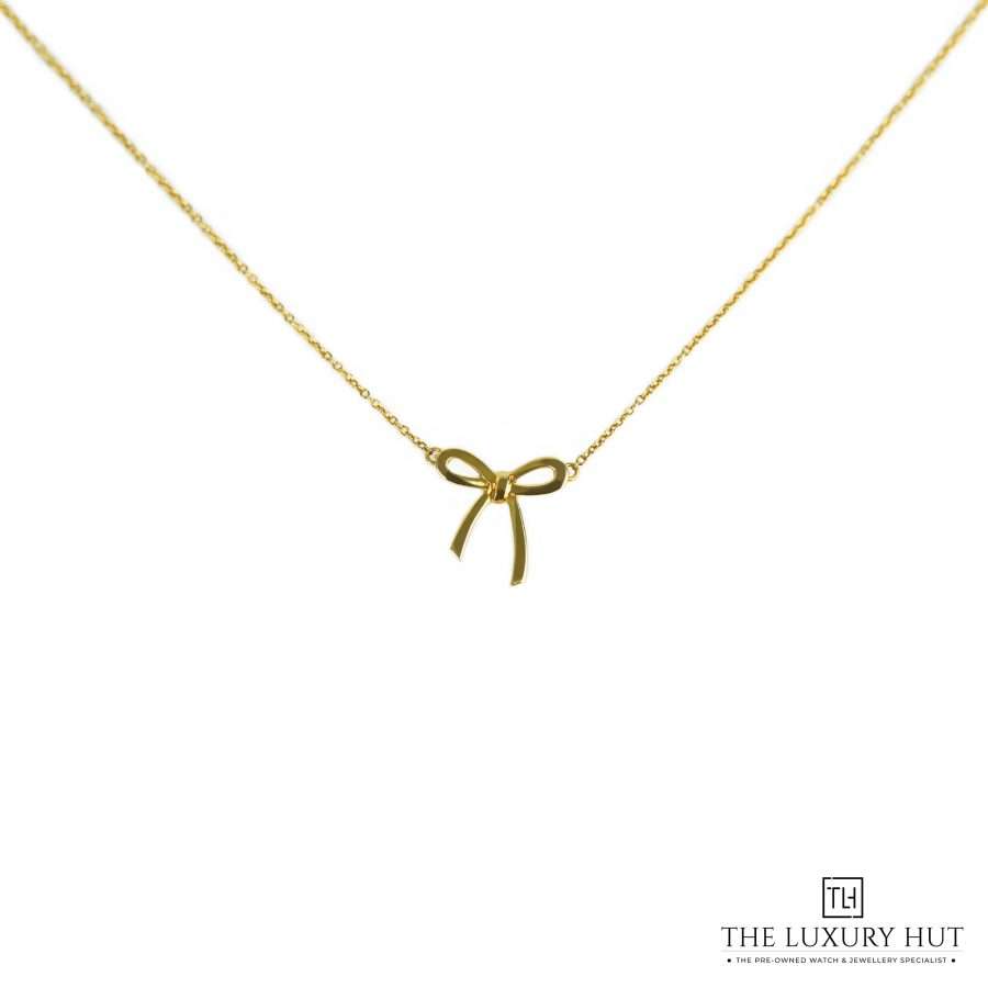Tiffany Yellow Gold Ribbon Pendant LB398 a
