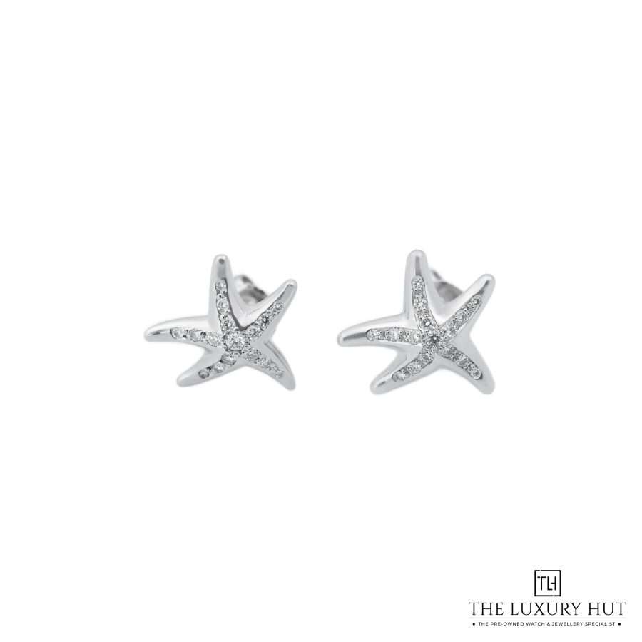 Tiffany Platinum Diamond Starfish Earrings 51485 a
