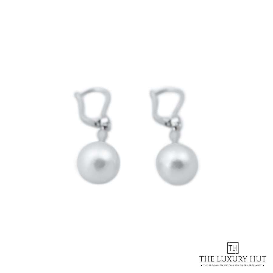 Tiffany Platinum Natural Pearl Diamond Earrings 51486 a