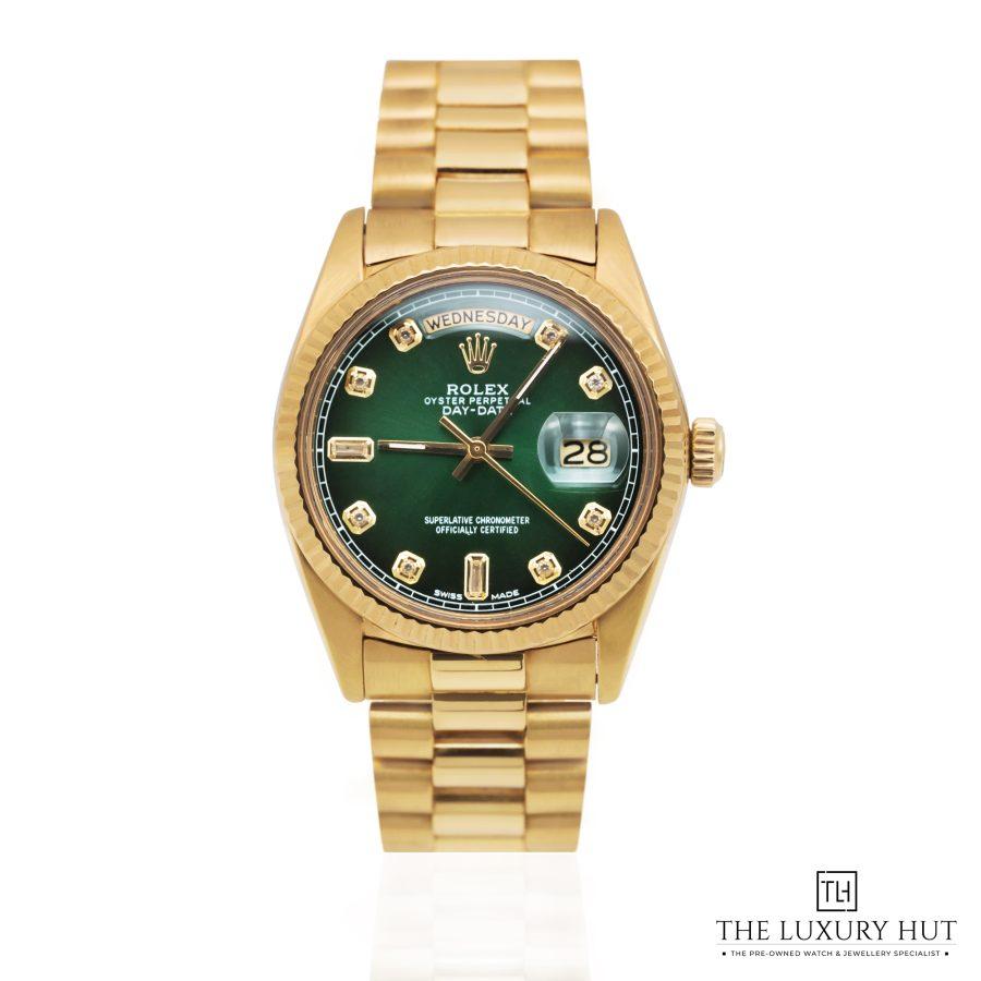Rolex Day Date Yellow Gold Green Diamond Dial 51244 a
