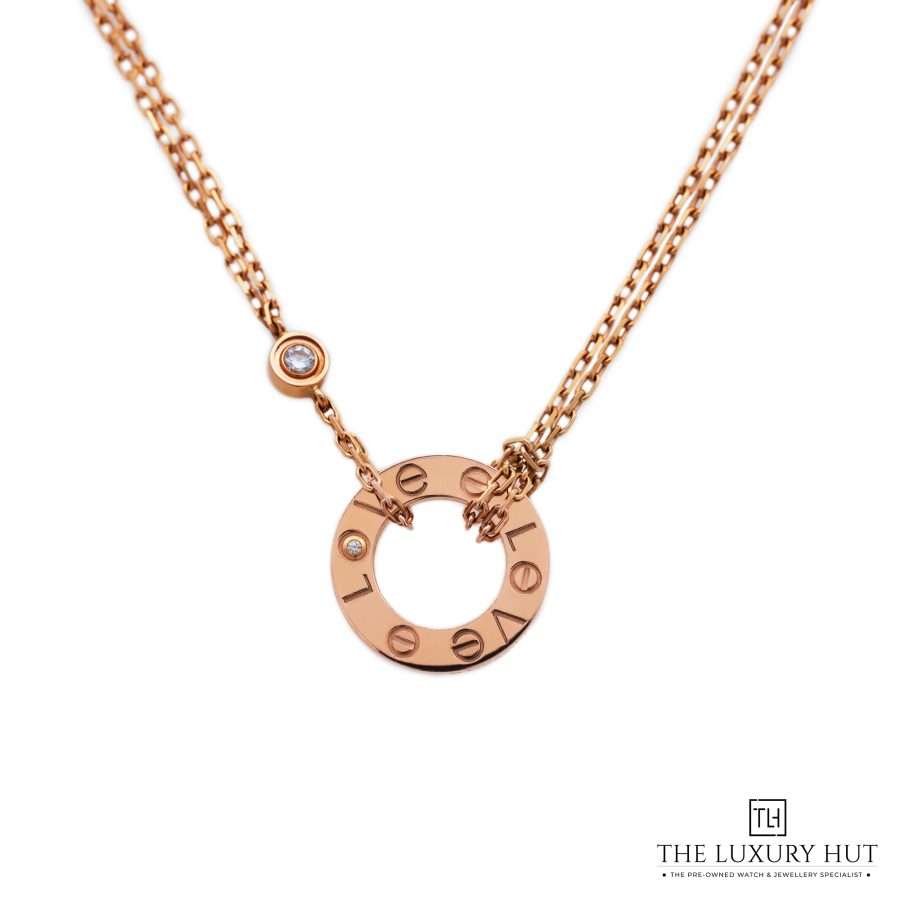 Cartier Rose Gold LOVE 2 Diamonds Pendant 51943 a
