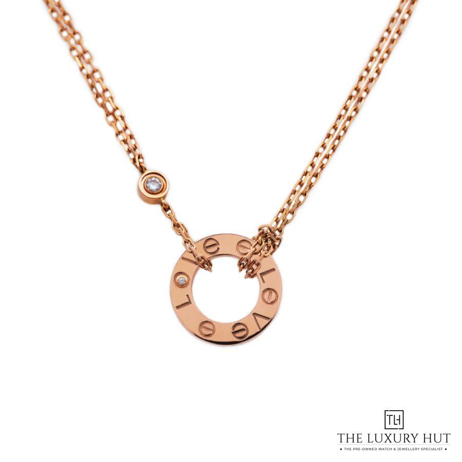 Cartier Rose Gold LOVE 2 Diamonds Pendant 51943 a