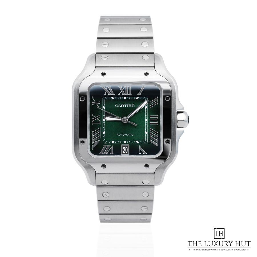 Cartier Santos De Cartier Large Steel Green 52063 a