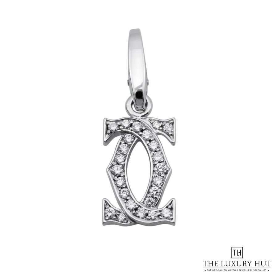 Cartier White Gold 2C Diamond Pendant Charm 52082 a