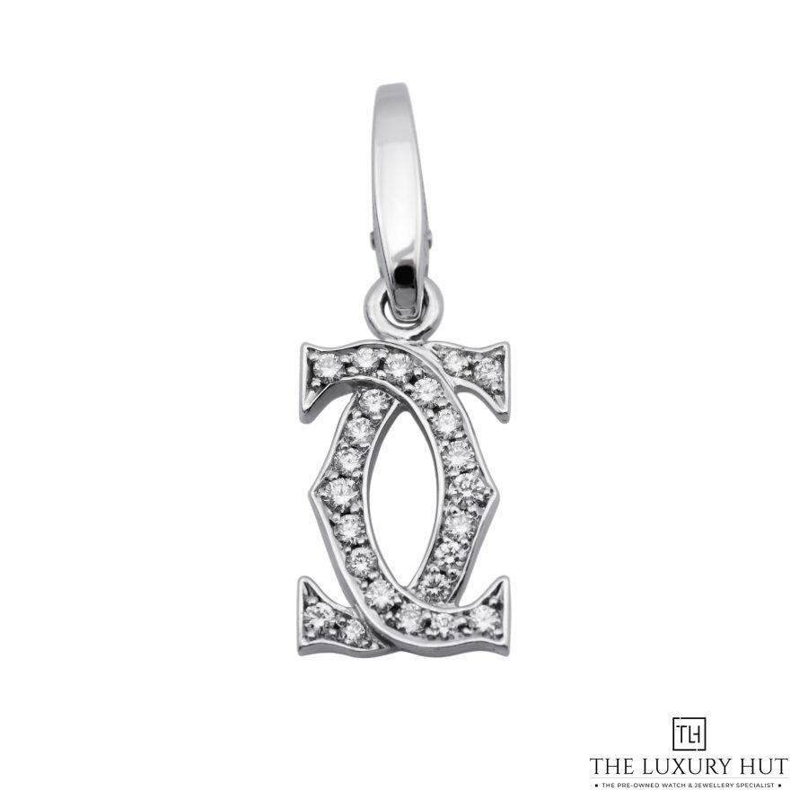 Cartier White Gold 2C Diamond Pendant Charm 52082 a