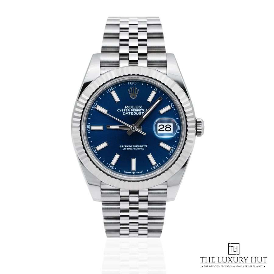 Rolex Datejust 41mm Steel White Gold Blue 52187 a