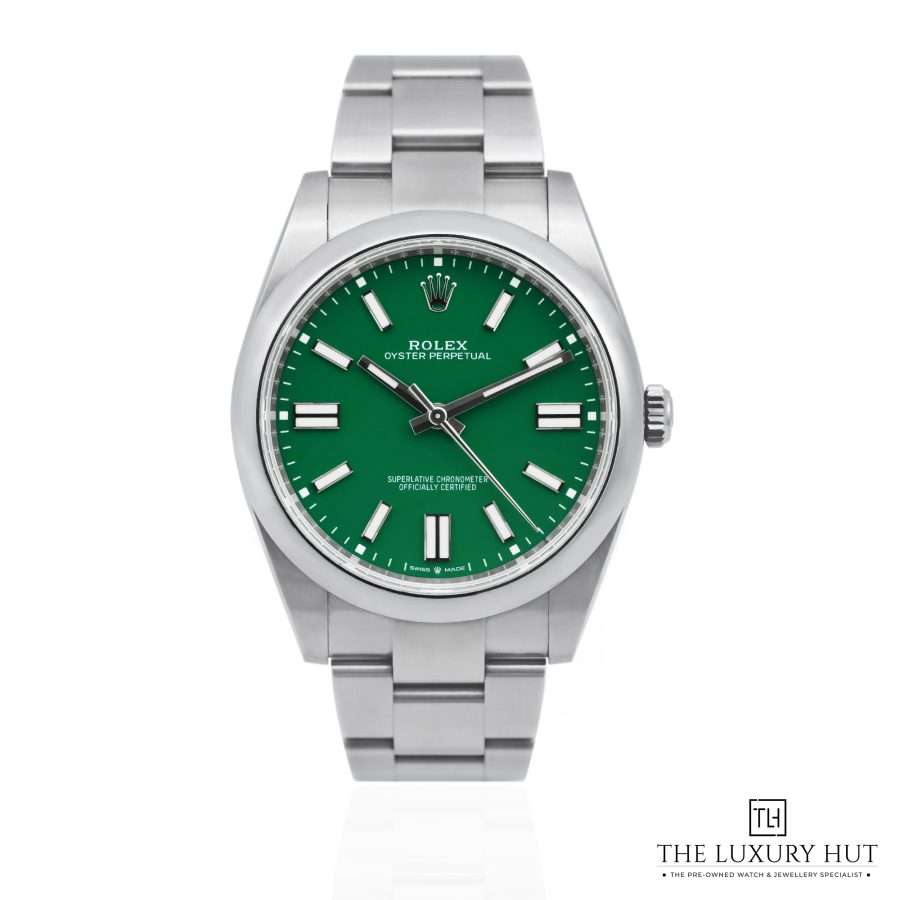 Rolex Oyster Perpetual 41mm Steel Green Dial 52213 a