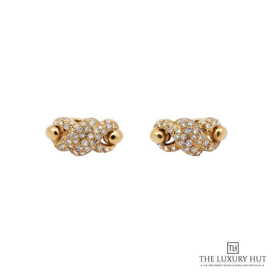 Cartier Infinity Earrings 18ct Gold 1 2ct Pav Diamonds Set