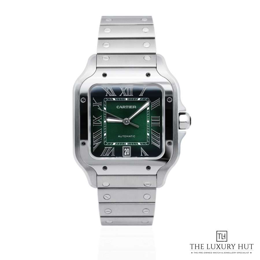 Cartier Santos De Large Steel Green Dial LB722 a