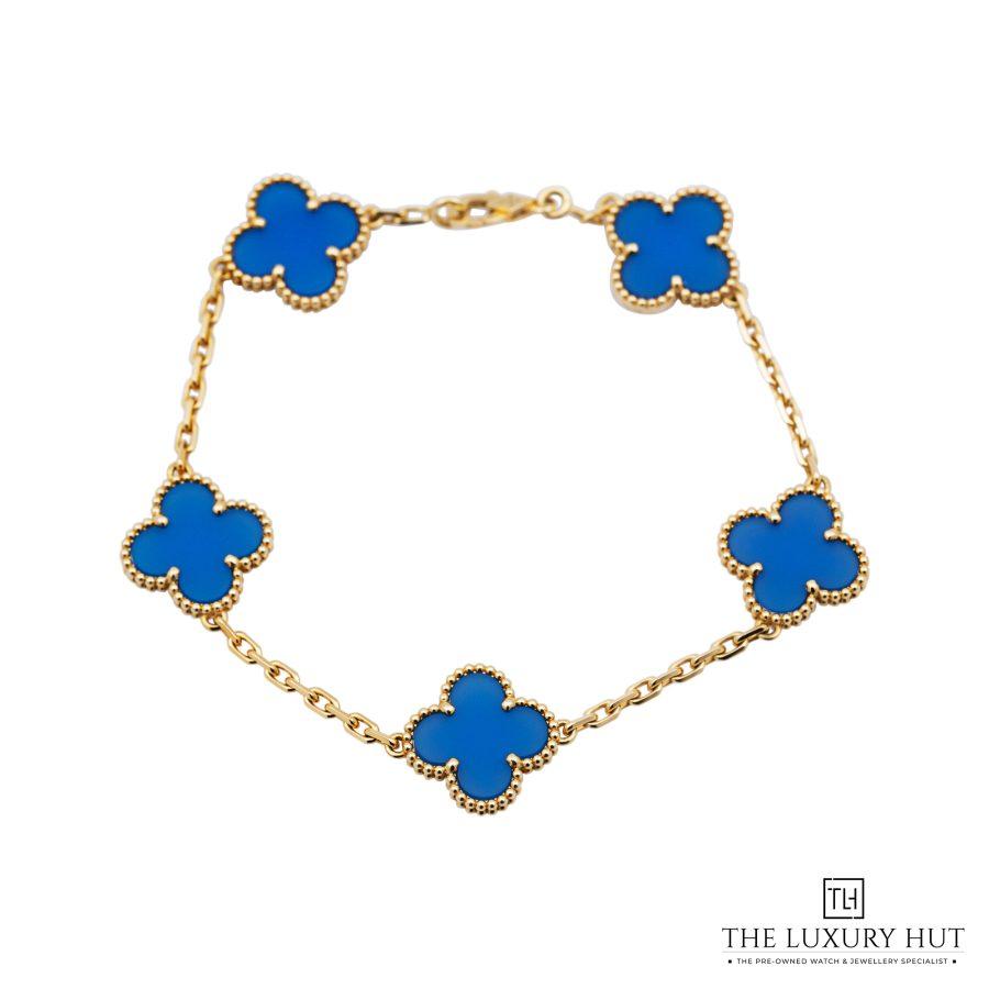 Van Cleef Arpels Yellow Gold Blue Agate Bracelet 52289 a