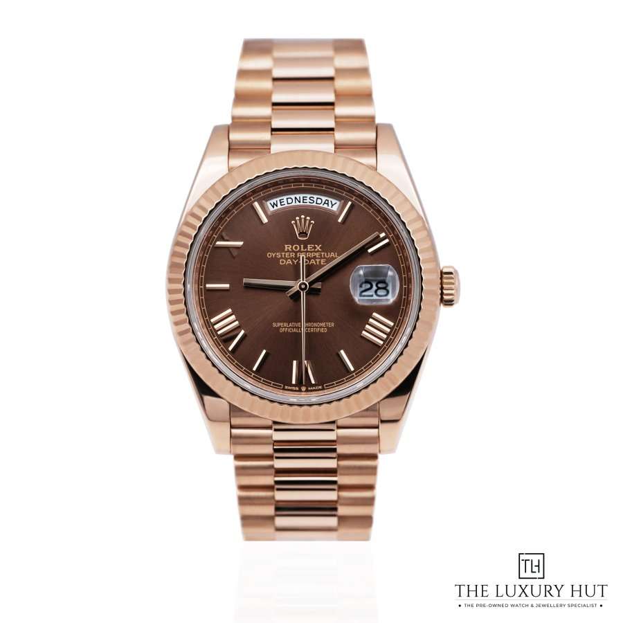 Rolex Day Date 40mm Everose Gold Chocolate New LB703 a
