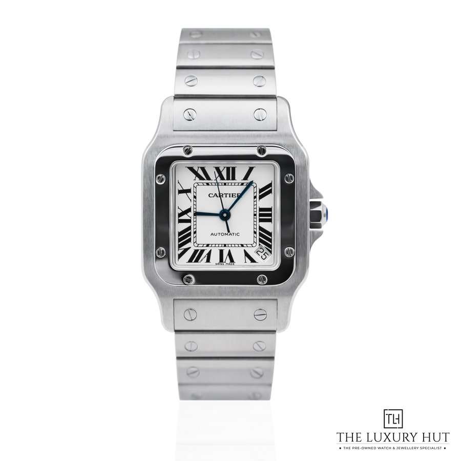 Cartier Santos Galbee Stainless Steel White Roman 52365 a
