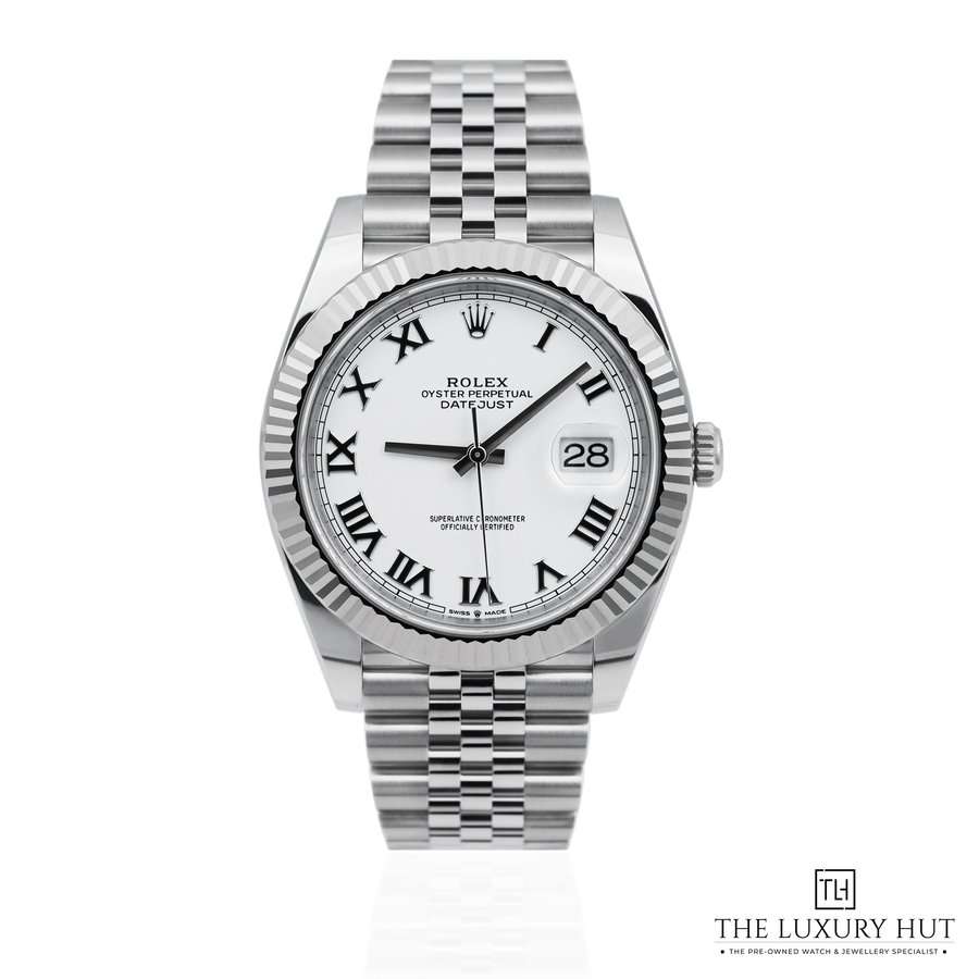 Rolex Datejust 41 Steel 18ct White Gold White Roman Dial