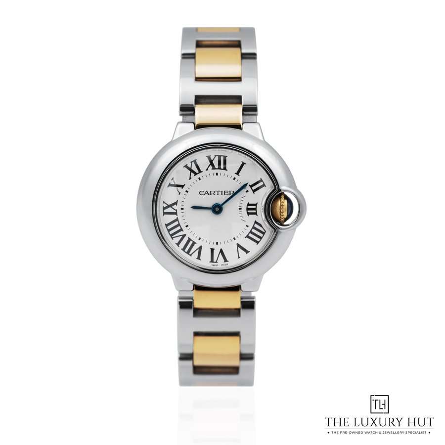 Cartier Ballon Bleu Steel Yellow Gold 28mm Silver Roman