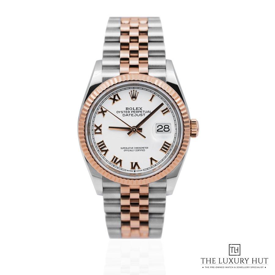 Rolex Datejust 36 Steel Everose Gold White Roman Dial