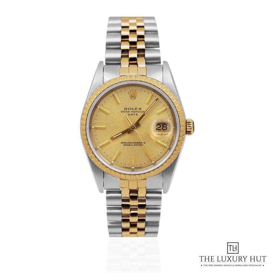 Rolex Oyster Perpetual Date Bi Metal 34mm Champagne Dial