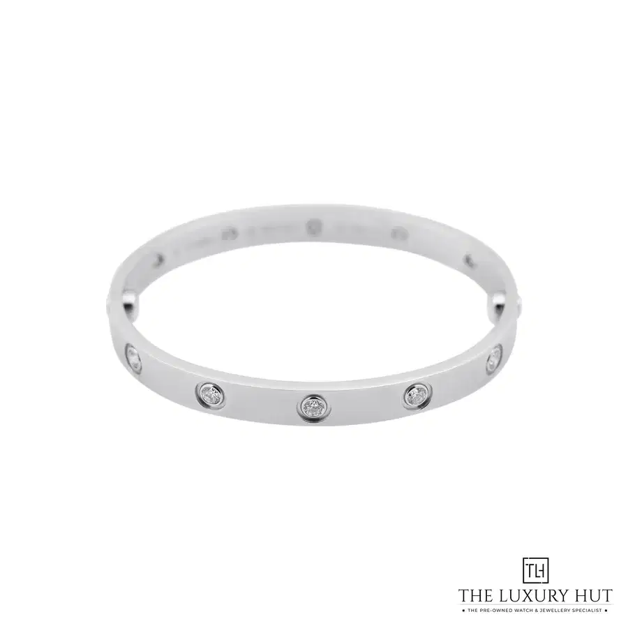 Cartier White Gold 10 Diamonds Classic Love Bracelet