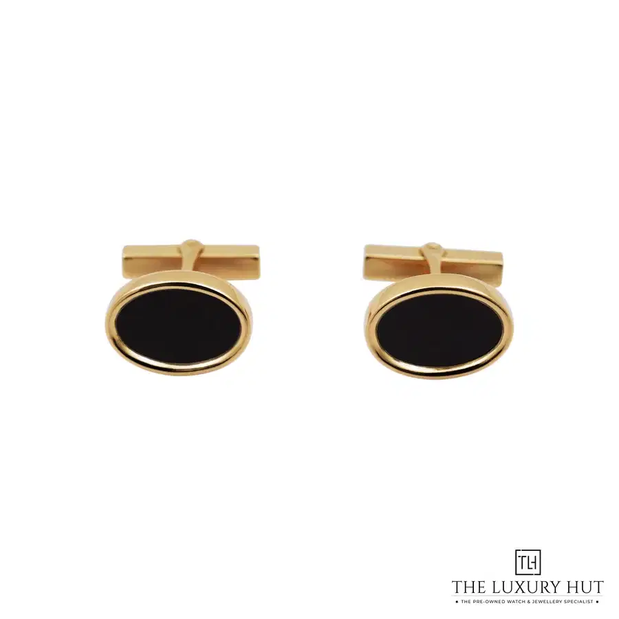 Tiffany Yellow Gold Black Onyx Cufflinks