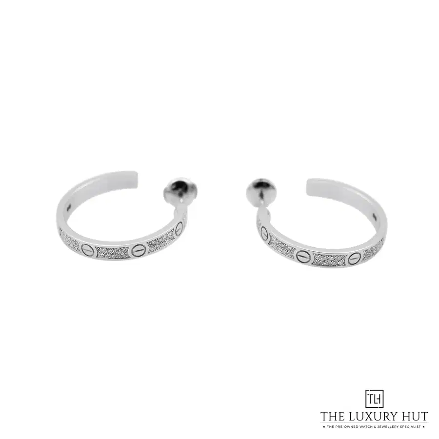 Cartier 18ct Pav Diamond Medium LOVE Earrings