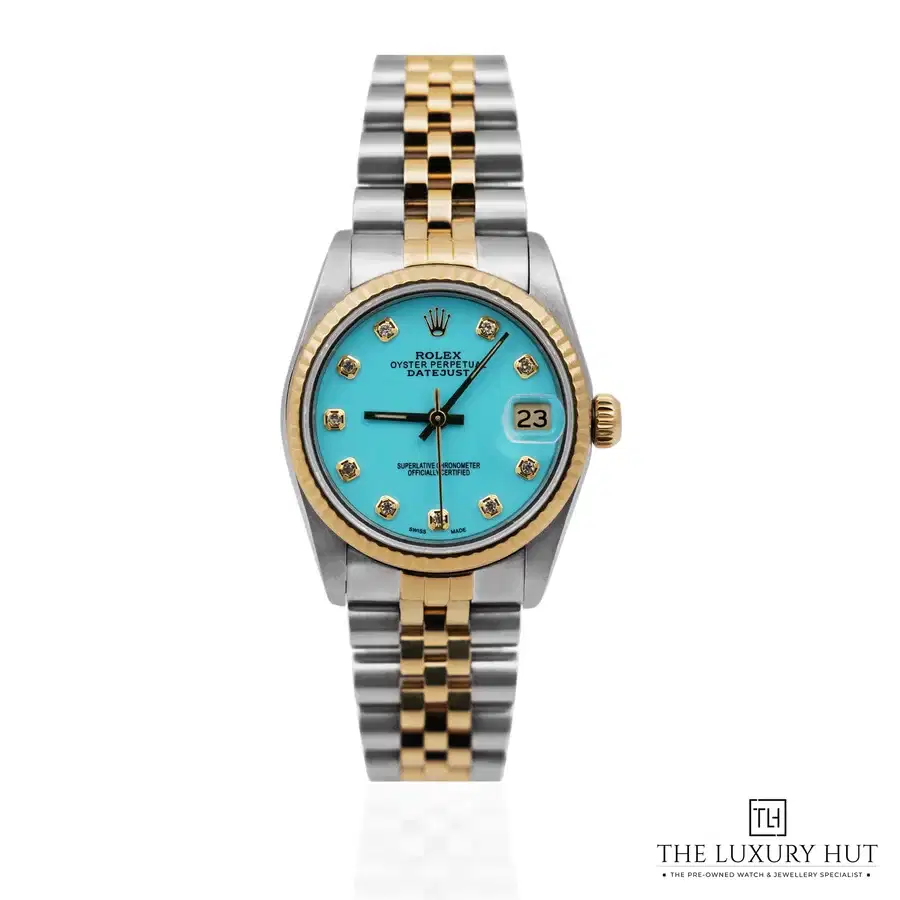 Rolex Lady Datejust 31 Bi Metal Blue Diamond Dial 68273