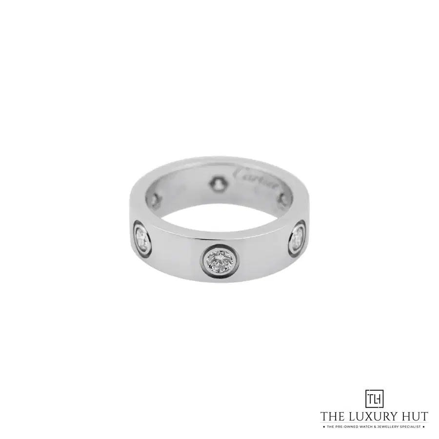 Cartier 18ct White Gold 6 Diamonds Love Ring Size 48