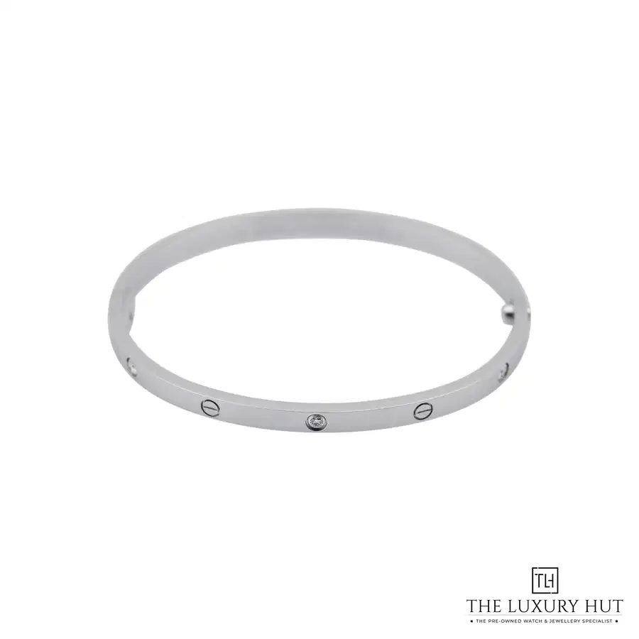 Cartier White Gold 6 Diamonds Small Love Bracelet