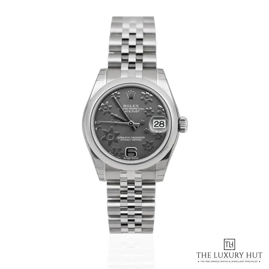 Rolex Lady Datejust 31 Stainless Steel Slate Floral Motif 178240