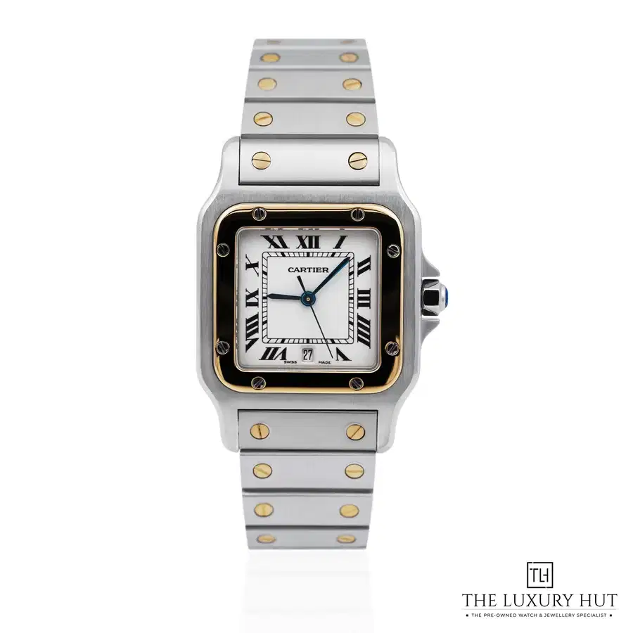 Cartier Santos Galb e Steel Gold White Ivory Ref 1566