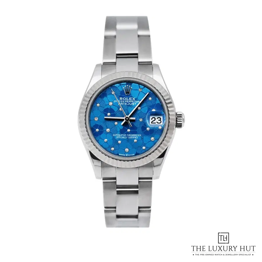 Rolex Datejust 31 Azzurro Blue Floral Diamond