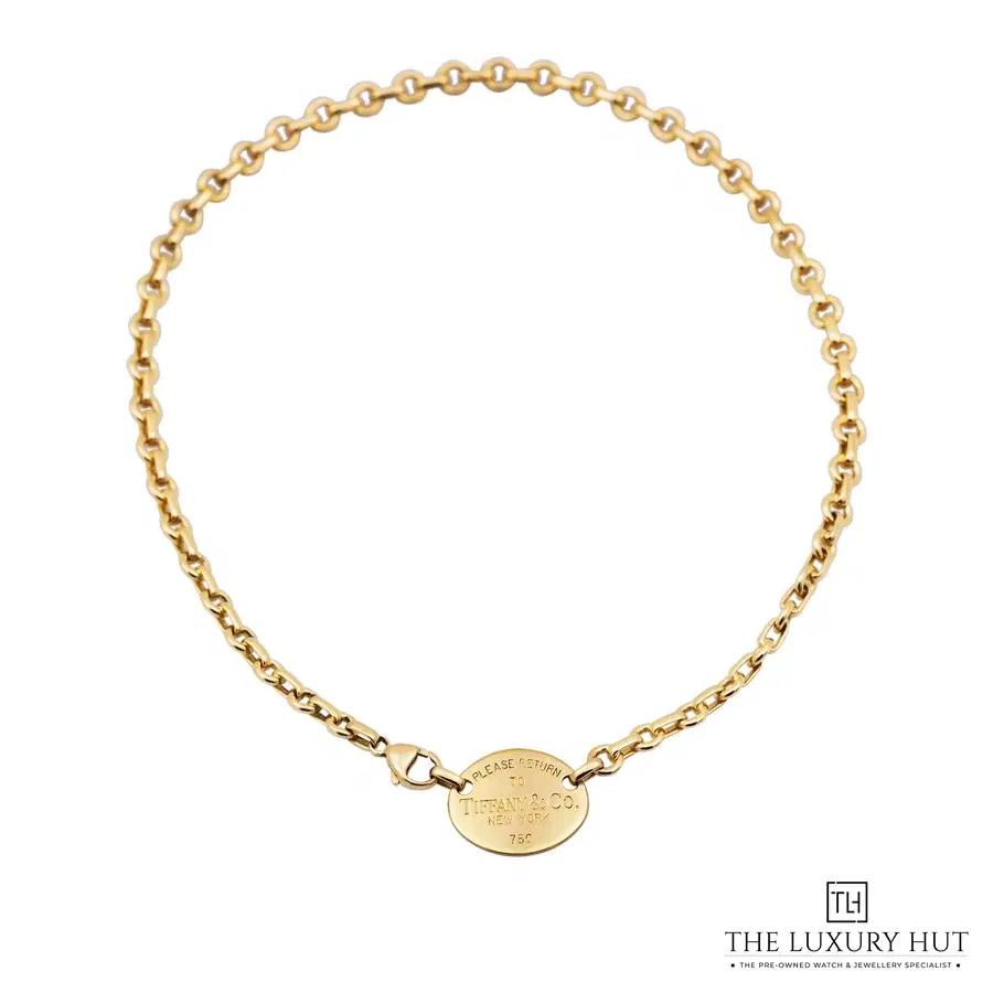 Tiffany Co Gold Return to Tiffany Tag Necklace